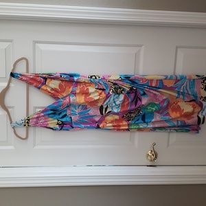 EUC Ralph Lauren tropical faux wrap dress